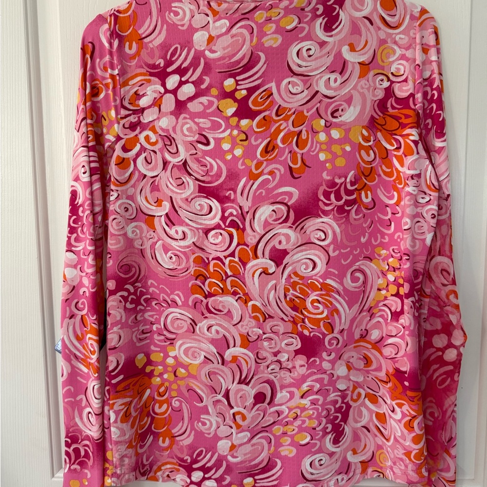 NWT - IBKUL Swirl Pattern Top in Pink and Orange - M - Picture 3 of 5